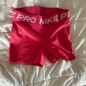 Nike Women's Bright Pink Pro Athletic Shorts